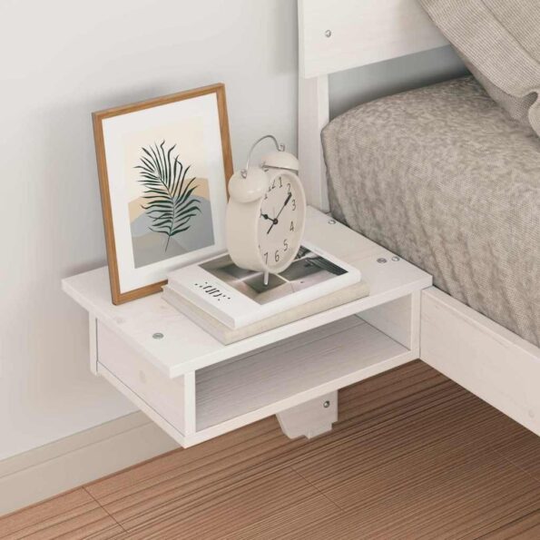 vidaXL Posteľový rám s nočnými stolíkmi Biela 90 x 190 cm – Obrázok 3