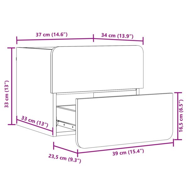 vidaXL Nočný stolík so zásuvkou Biela 39 x 34 x 33 cm Borovicový masív – Obrázok 13