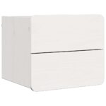 vidaXL Nočný stolík so zásuvkou Biela 39 x 34 x 33 cm Borovicový masív – Obrázok 2