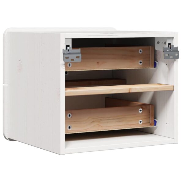 vidaXL Nočný stolík so zásuvkou Biela 39 x 34 x 33 cm Borovicový masív – Obrázok 8