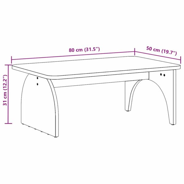 vidaXL Konferenčný stolík Biela 80 x 50 x 31 cm Borovicový masív – Obrázok 13