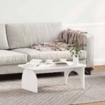 vidaXL Konferenčný stolík Biela 80 x 50 x 31 cm Borovicový masív – Obrázok 4