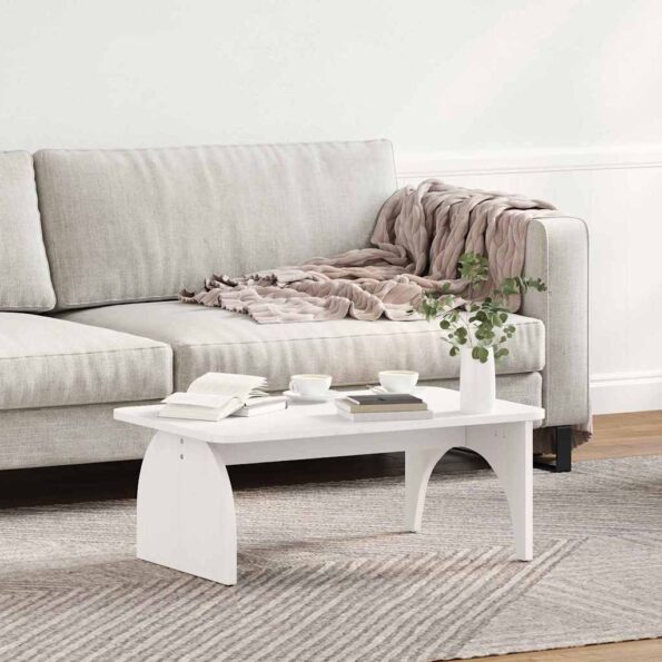 vidaXL Konferenčný stolík Biela 80 x 50 x 31 cm Borovicový masív – Obrázok 4
