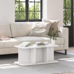vidaXL Konferenčný stolík Biela 80 x 39,5 x 33,5 cm Borovicový masív