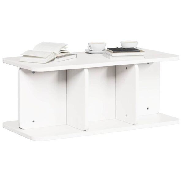 vidaXL Konferenčný stolík Biela 80 x 39,5 x 33,5 cm Borovicový masív – Obrázok 3