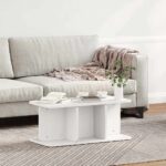 vidaXL Konferenčný stolík Biela 80 x 39,5 x 33,5 cm Borovicový masív – Obrázok 4