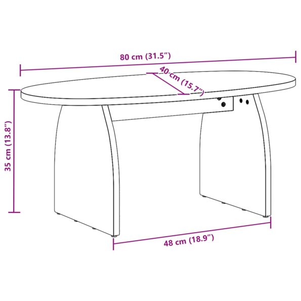 vidaXL Konferenčný stolík Hnedá 80 x 40 x 35 cm – Obrázok 10