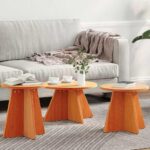 vidaXL Konferenčný stolík 3 pcs Včelí hnedý 49 x 49 x 30 cm