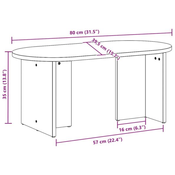 vidaXL Konferenčný stolík Prírodná 80 x 39.5 x 35 cm – Obrázok 13