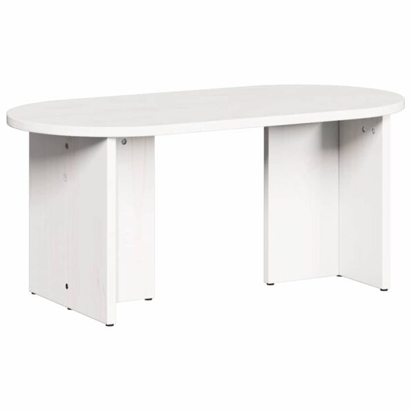 vidaXL Konferenčný stolík Biela 80 x 39,5 x 35 cm Borovicový masív – Obrázok 2