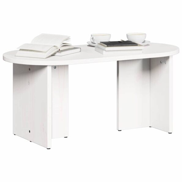 vidaXL Konferenčný stolík Biela 80 x 39,5 x 35 cm Borovicový masív – Obrázok 3