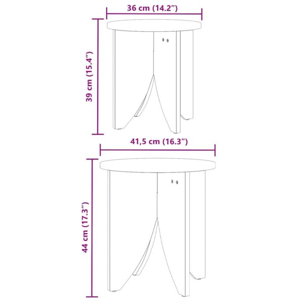 vidaXL Súprava na kávový stolík 2 pcs Voskovo hnedá – Obrázok 10