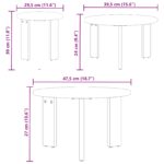 vidaXL Konferenčný stolík 3 pcs Prírodný 47.5 x 47.5 x 27 cm – Obrázok 4