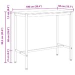 vidaXL stôl Čierny dub 100 x 50 x 90,5 cm Inžinierske drevo a oceľ – Obrázok 11
