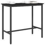 vidaXL stôl Čierny dub 100 x 50 x 90,5 cm Inžinierske drevo a oceľ – Obrázok 3