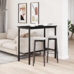 vidaXL stôl Čierny dub 100 x 50 x 90,5 cm Inžinierske drevo a oceľ – Obrázok 4