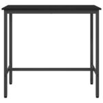 vidaXL stôl Čierny dub 100 x 50 x 90,5 cm Inžinierske drevo a oceľ – Obrázok 5