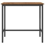 vidaXL stôl Staré drevo 100 x 50 x 90,5 cm Inžinierske drevo a oceľ – Obrázok 5