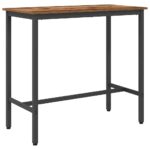 vidaXL stôl Staré drevo 100 x 50 x 90,5 cm Inžinierske drevo a oceľ – Obrázok 7