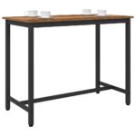 vidaXL stôl Staré drevo 100 x 50 x 76,5 cm Inžinierske drevo a oceľ – Obrázok 2