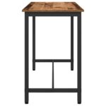 vidaXL stôl Staré drevo 100 x 50 x 76,5 cm Inžinierske drevo a oceľ – Obrázok 4
