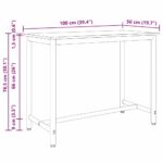 vidaXL stôl Staré drevo 100 x 50 x 76,5 cm Inžinierske drevo a oceľ – Obrázok 8