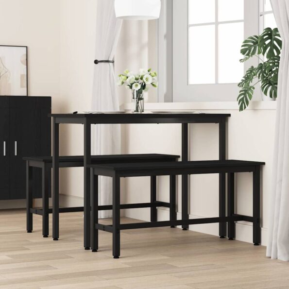 vidaXL Jedálenská lavička Čierny dub 100 x 32,5 x 48,5 cm – Obrázok 3