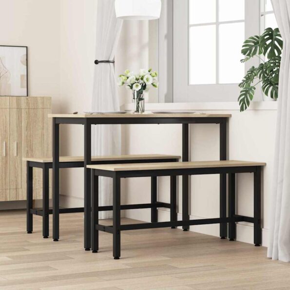 vidaXL Jedálenská lavička Sonoma dub 100 x 32,5 x 48,5 cm – Obrázok 3