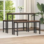 vidaXL Jedálenská lavička 2 pcs Dymová dub 100 x 32,5 x 48,5 cm