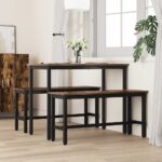 vidaXL Jedálenská lavička 2 pcs Dymová dub 100 x 32,5 x 48,5 cm – Obrázok 3