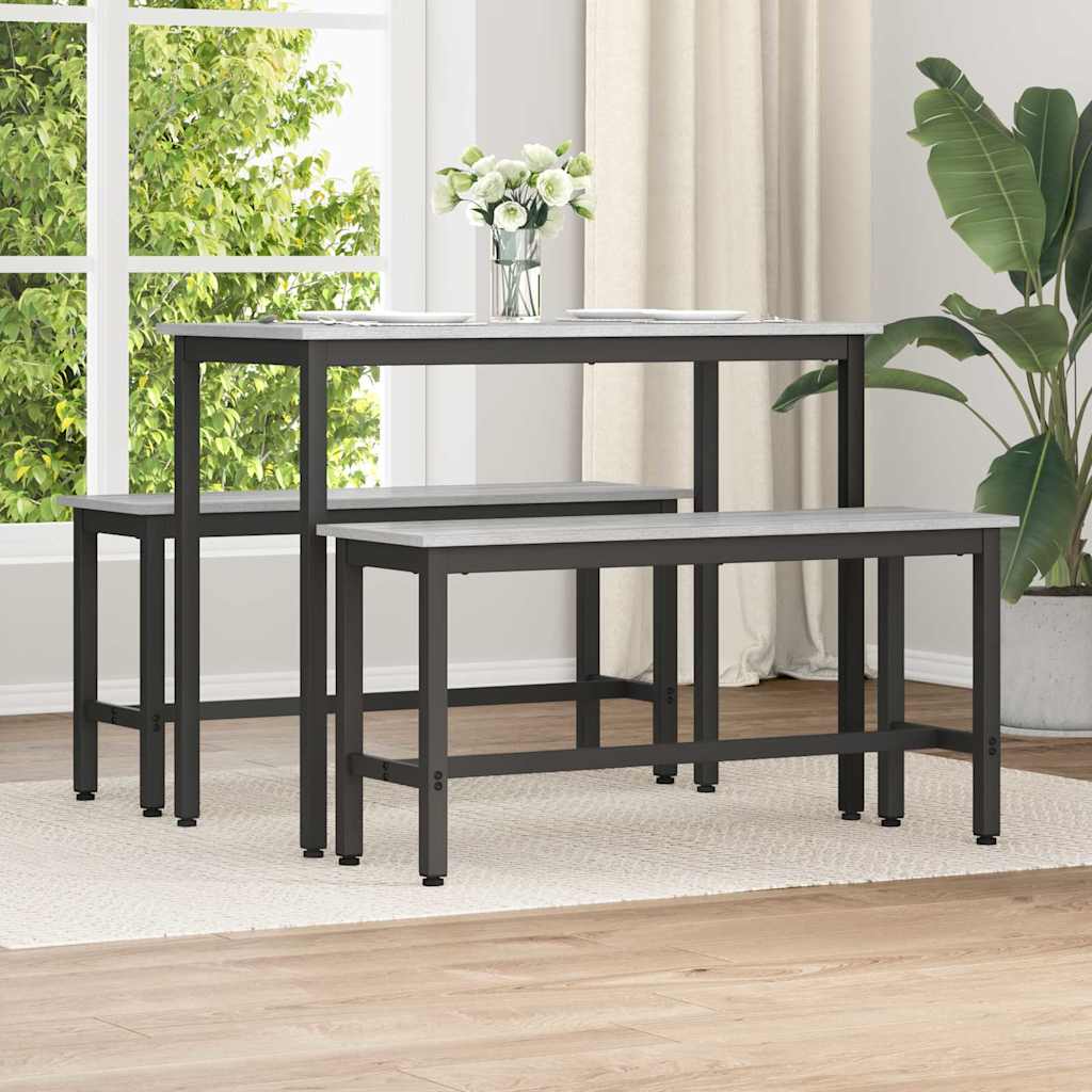 873757_1.jpg vidaXL Jedálenská lavička 2 pcs Sivý Sonoma 100 x 32,5 x 48,5 cm – Obrázok 1