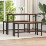 vidaXL Jedálenská lavička 2 pcs Staré drevo 100 x 32,5 x 48,5 cm