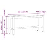vidaXL Jedálenská lavička 2 pcs Staré drevo 100 x 32,5 x 48,5 cm – Obrázok 10