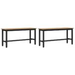 vidaXL Jedálenská lavička 2 pcs Remeselný dub 100 x 32,5 x 48,5 cm – Obrázok 2