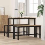vidaXL Jedálenská lavička 2 pcs Remeselný dub 100 x 32,5 x 48,5 cm – Obrázok 3