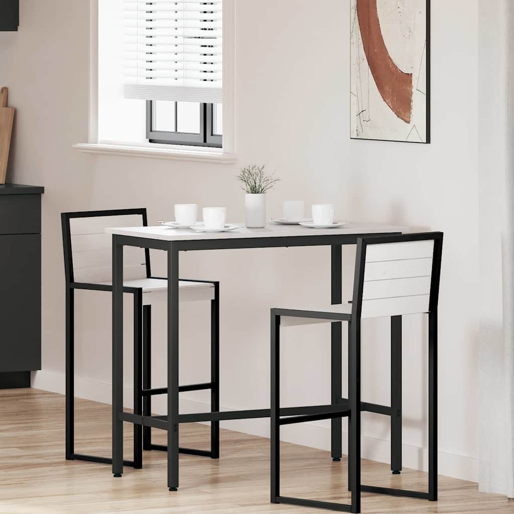 873781_1.jpg vidaXL stôl Biela 100 x 50 x 91 cm Inžinierske drevo a oceľ – Obrázok 1
