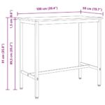 vidaXL stôl Biela 100 x 50 x 91 cm Inžinierske drevo a oceľ – Obrázok 11