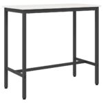 vidaXL stôl Biela 100 x 50 x 91 cm Inžinierske drevo a oceľ – Obrázok 2