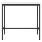 vidaXL stôl Biela 100 x 50 x 91 cm Inžinierske drevo a oceľ – Obrázok 5