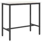 vidaXL stôl Biela 100 x 50 x 91 cm Inžinierske drevo a oceľ – Obrázok 7