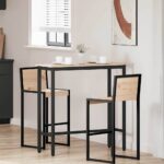 vidaXL stôl Prírodná 100 x 40 x 101 cm Inžinierske drevo a oceľ