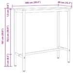 vidaXL stôl Prírodná 100 x 40 x 101 cm Inžinierske drevo a oceľ – Obrázok 11