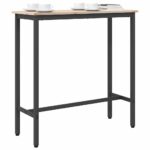 vidaXL stôl Prírodná 100 x 40 x 101 cm Inžinierske drevo a oceľ – Obrázok 3