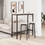vidaXL stôl Prírodná 100 x 40 x 101 cm Inžinierske drevo a oceľ – Obrázok 4