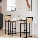 vidaXL stôl Prírodná 100 x 50 x 77 cm Inžinierske drevo a oceľ