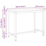 vidaXL stôl Prírodná 100 x 50 x 77 cm Inžinierske drevo a oceľ – Obrázok 11