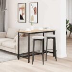 vidaXL stôl Prírodná 100 x 50 x 77 cm Inžinierske drevo a oceľ – Obrázok 4