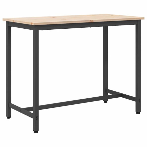 vidaXL stôl Prírodná 100 x 50 x 77 cm Inžinierske drevo a oceľ – Obrázok 7