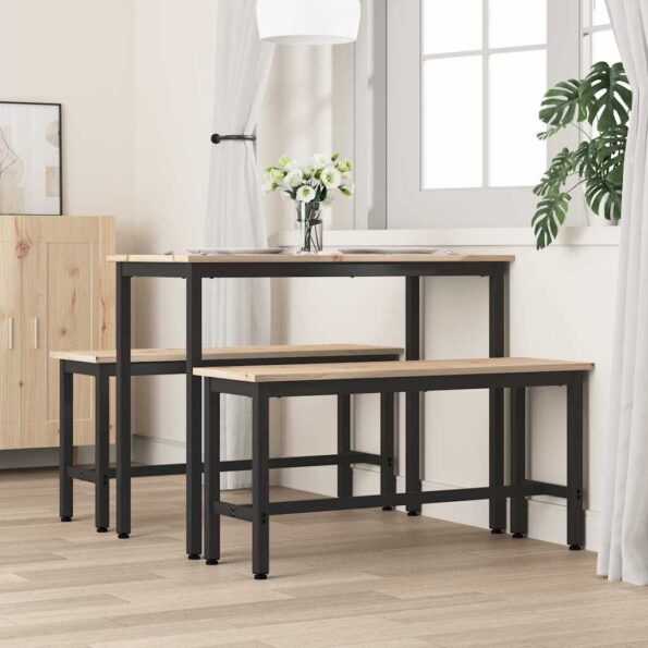 vidaXL Jedálenská lavička Prírodná 100 x 32,5 x 49 cm – Obrázok 3