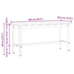 vidaXL Jedálenská lavička Prírodná 100 x 32,5 x 49 cm – Obrázok 9